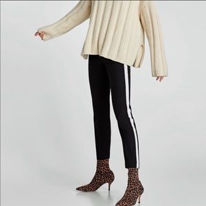 Zara - black and white side stripe pant trouser